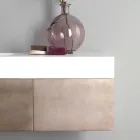 أثاث حمام معلق مصنوع من المعدن وخشب MDF وStonelight، صنع في إيطاليا - Renga Viadurini