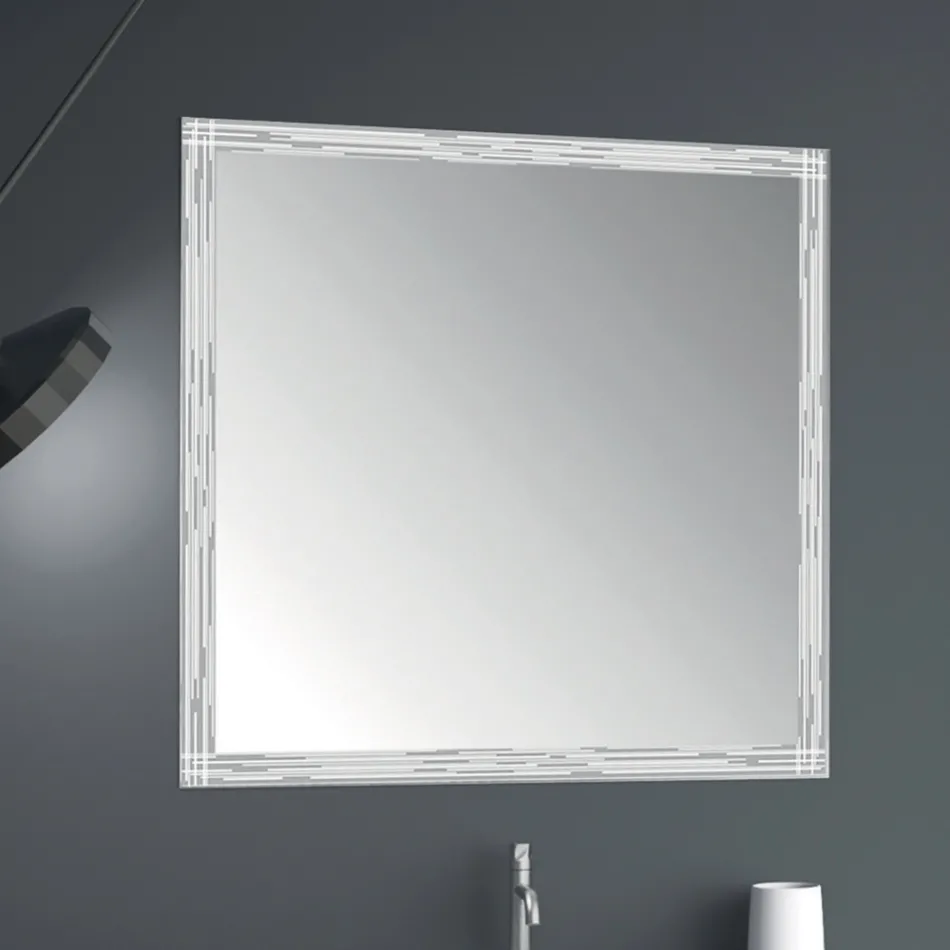 أثاث حمام أرضي من معدن النحاس وخشب إم دي إف أبيض، صنع في إيطاليا - سيزكو Viadurini