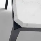 طاولة تصميم ماي هوم بيبوب من الرخام الأبيض ارتفاع 74 سم × طول 210 سم، صنعت في إيطاليا Viadurini