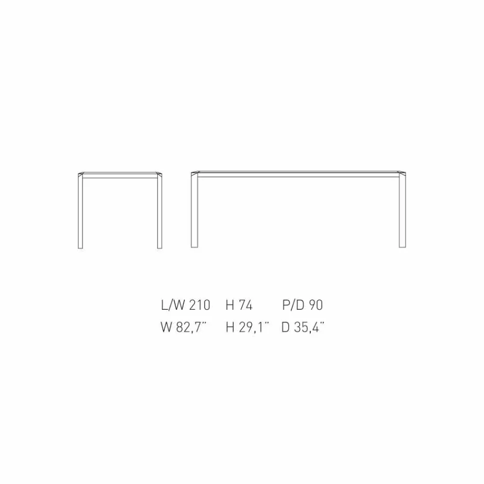 طاولة تصميم ماي هوم بيبوب من الرخام الأبيض ارتفاع 74 سم × طول 210 سم، صنعت في إيطاليا Viadurini