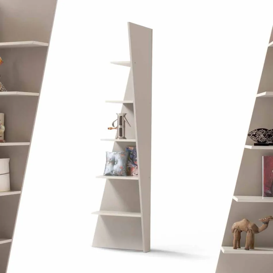 مكتبة زاوية بتصميم My Home Esquina مصنوعة من مادة MDF مطلية بالورنيش، ارتفاع 220 سم، صنعت في إيطاليا Viadurini