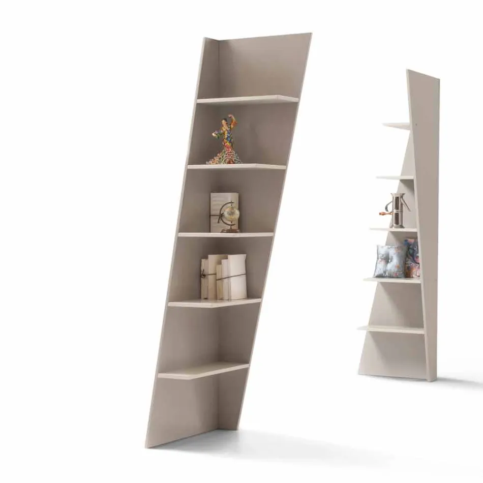 مكتبة زاوية بتصميم My Home Esquina مصنوعة من مادة MDF مطلية بالورنيش، ارتفاع 220 سم، صنعت في إيطاليا Viadurini