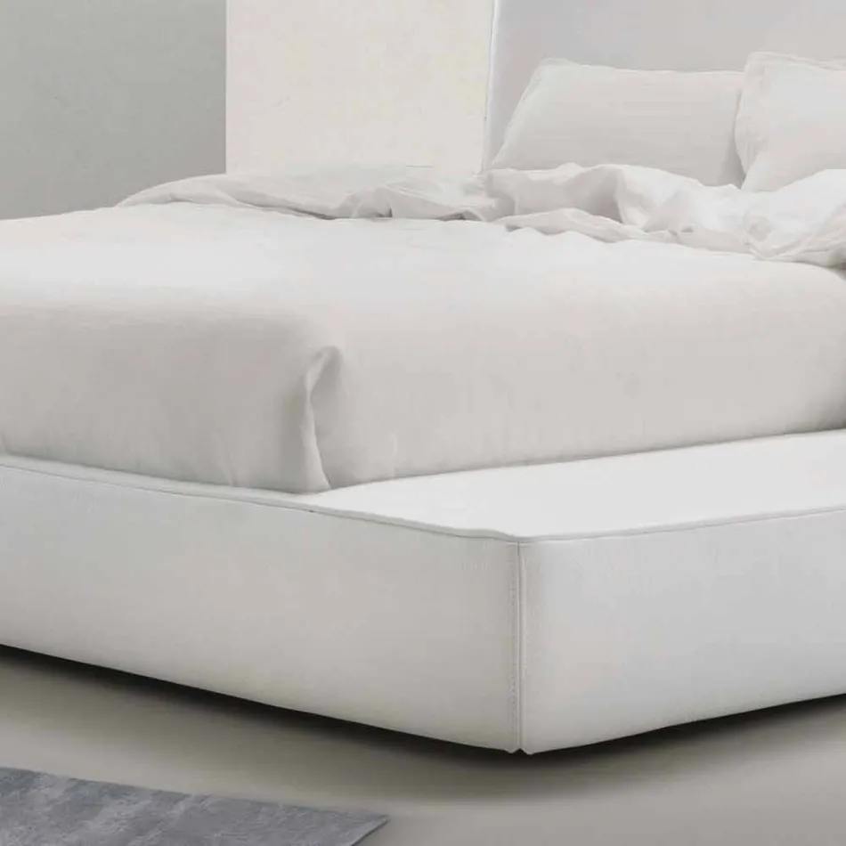 سرير مزدوج مبطن من الجلد من My Home Long Island مصنوع في إيطاليا Viadurini