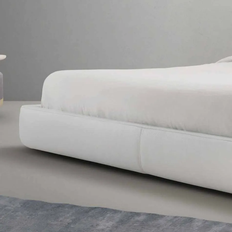 سرير مزدوج مبطن من الجلد من My Home Long Island مصنوع في إيطاليا Viadurini