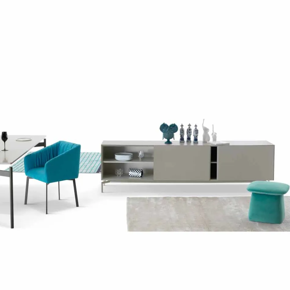 خزانة جانبية بتصميم My Home Mirage مصنوعة من مادة MDF مطلية بالورنيش، ارتفاع 71 سم × طول 210 سم، صنعت في إيطاليا Viadurini