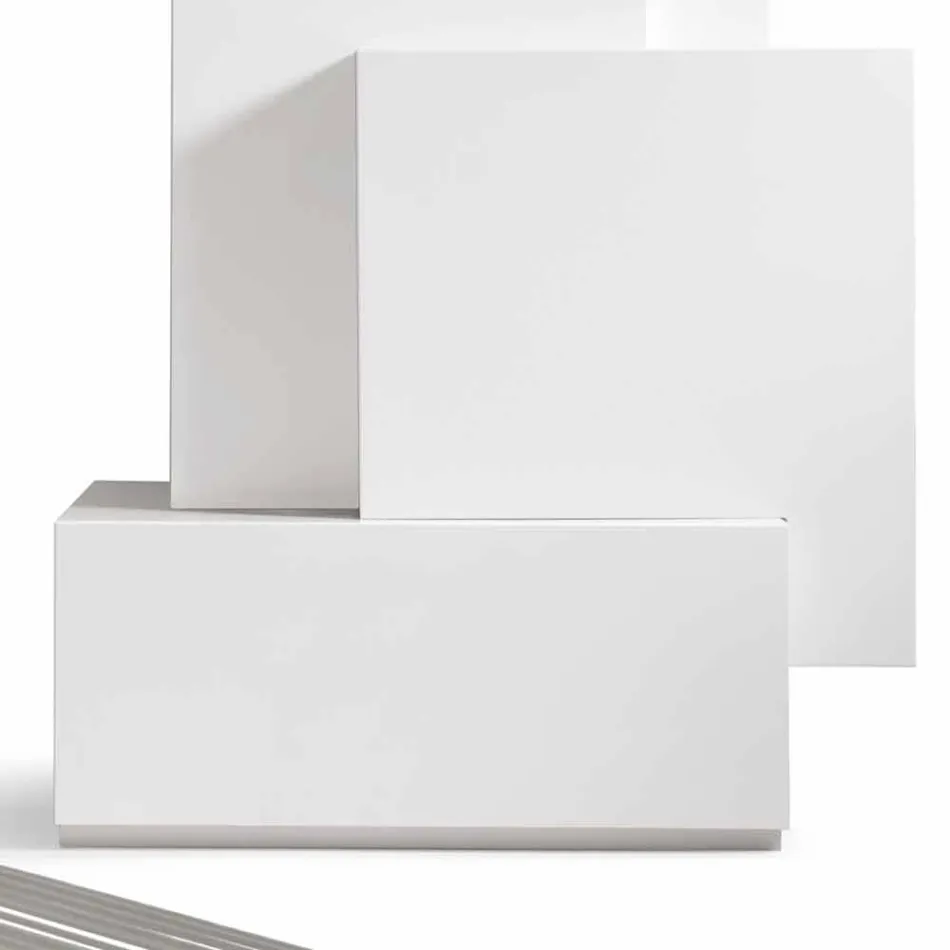 تصميم برج غرفة المعيشة المتنقلة My Home Tetris مصنوع من خشب MDF بارتفاع 196 سم، صنع في إيطاليا Viadurini