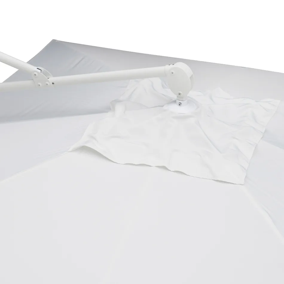 مظلة خارجية مصنوعة من البوليستر بهيكل من الألومنيوم الأبيض - زينيكا Viadurini