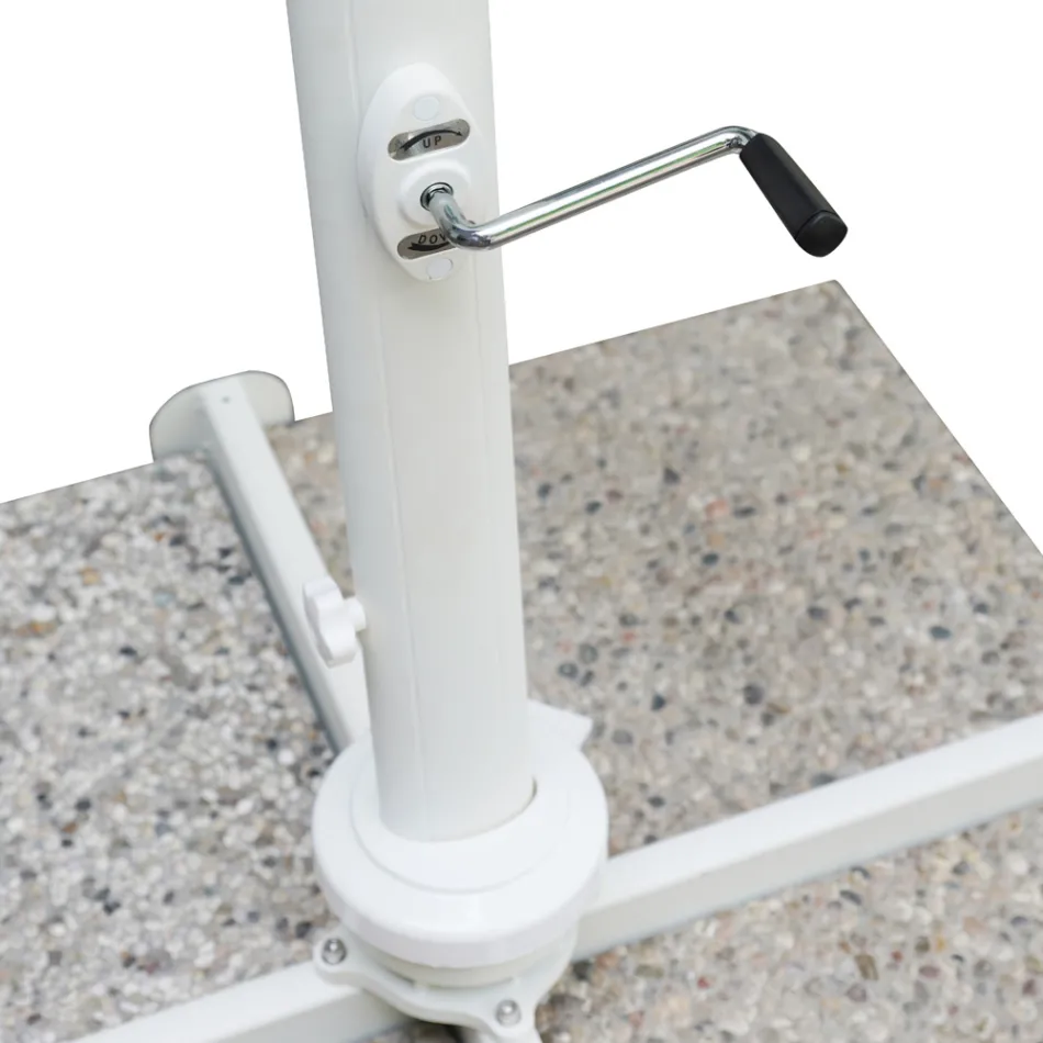 مظلة خارجية مصنوعة من البوليستر بهيكل من الألومنيوم الأبيض - زينيكا Viadurini