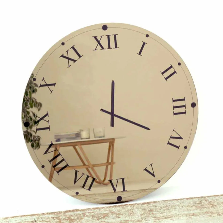 ساعة حائط دائرية من الكريستال العاكس مصنوعة في إيطاليا - جير Viadurini