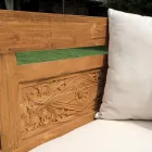 مقعد ٢١٠×١١٢ سم من خشب الساج المعاد تدويره مع وسائد - مامولو Viadurini