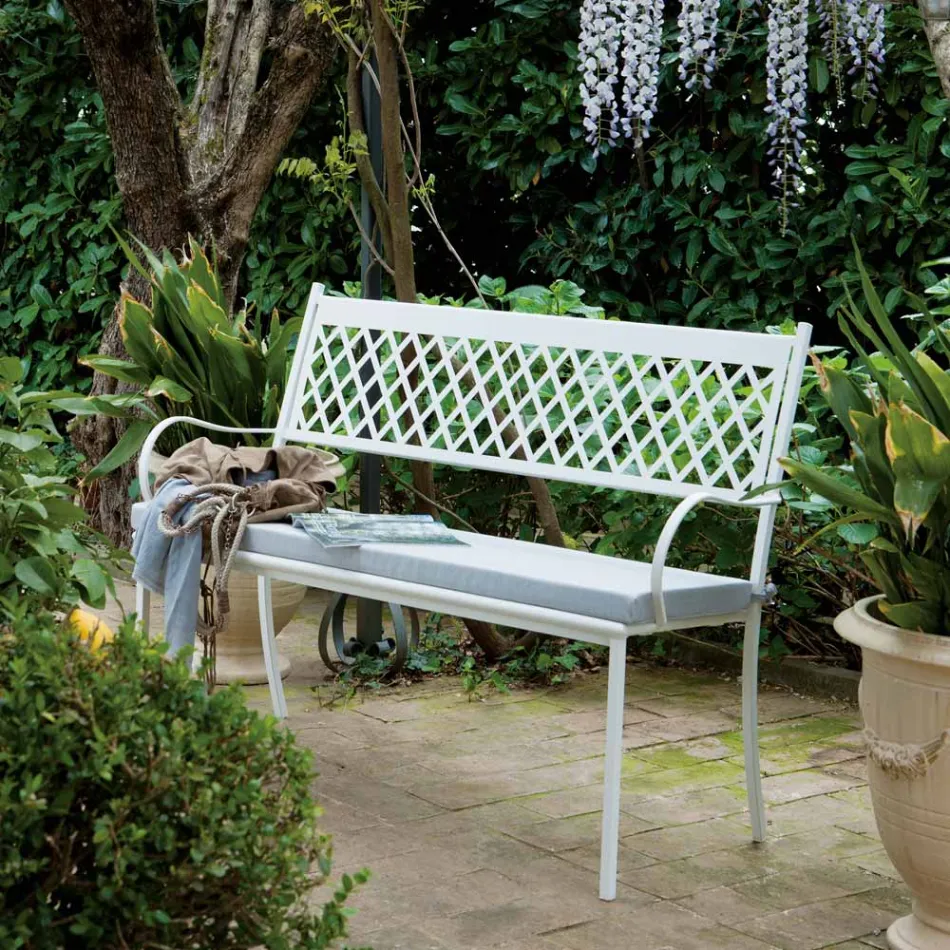 مقعد خارجي قابل للتكديس مصنوع من الفولاذ المجلفن، صنع في إيطاليا - سيليا Viadurini