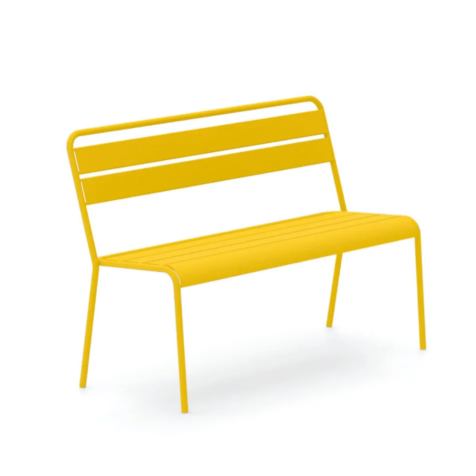 مقعد حديقة قابل للتكديس بهيكل من الفولاذ المجلفن، صنع في إيطاليا - رالف Viadurini