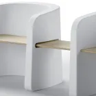 مقعد حديقة من البولي إيثيلين وخشب البتولا صنع في إيطاليا - تالولا Viadurini