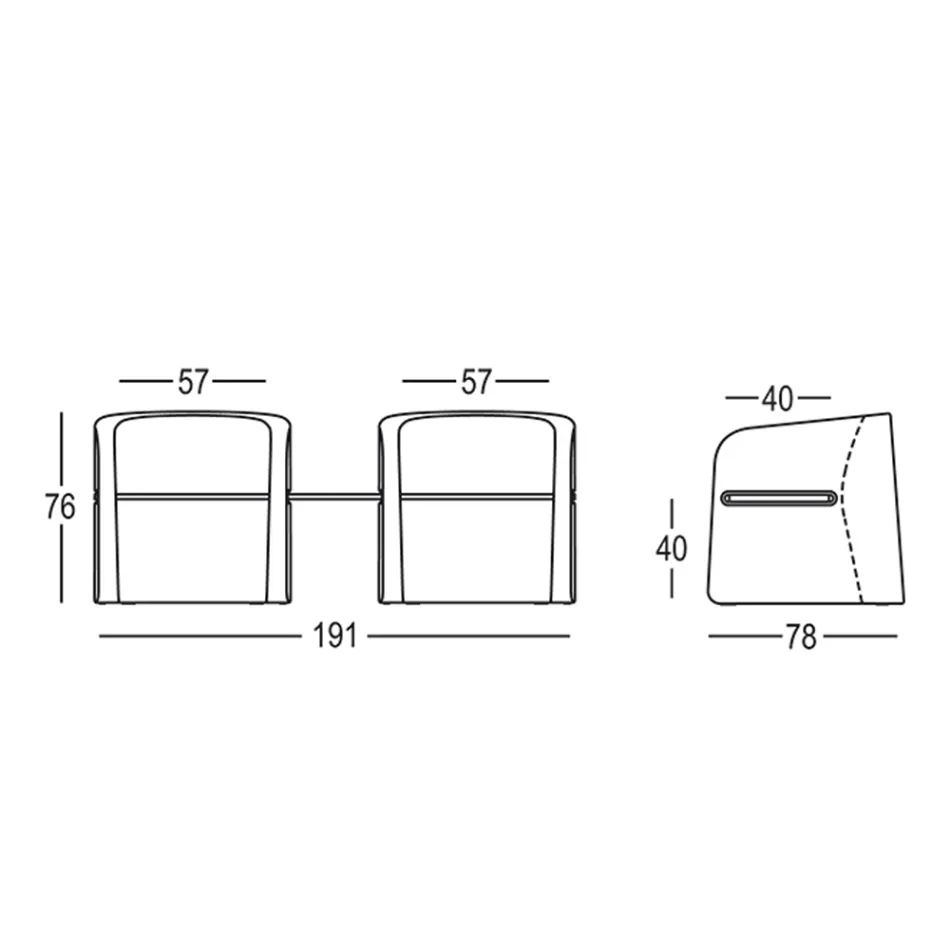 مقعد حديقة من البولي إيثيلين وخشب البتولا صنع في إيطاليا - تالولا Viadurini