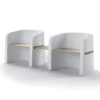 مقعد حديقة من البولي إيثيلين وخشب البتولا صنع في إيطاليا - تالولا Viadurini