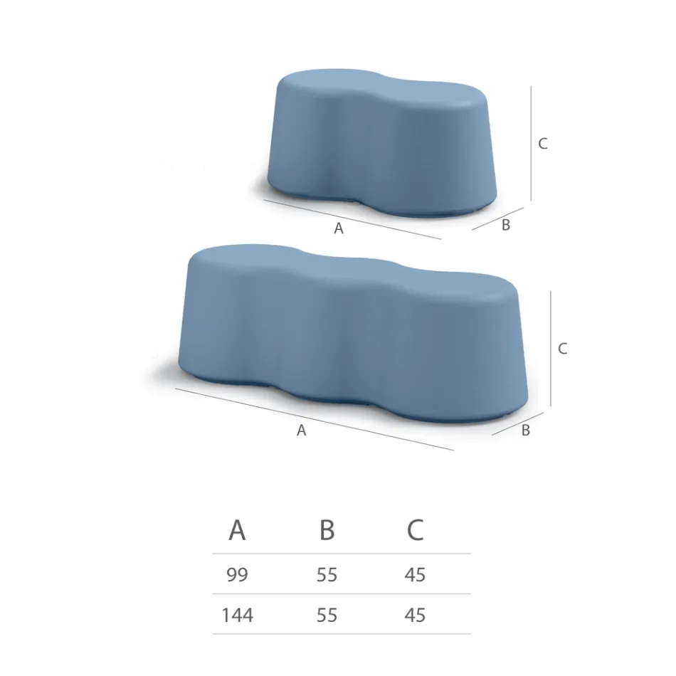 مقعد داخلي متموج من البولي إيثيلين الملون صنع في إيطاليا - ماريون Viadurini