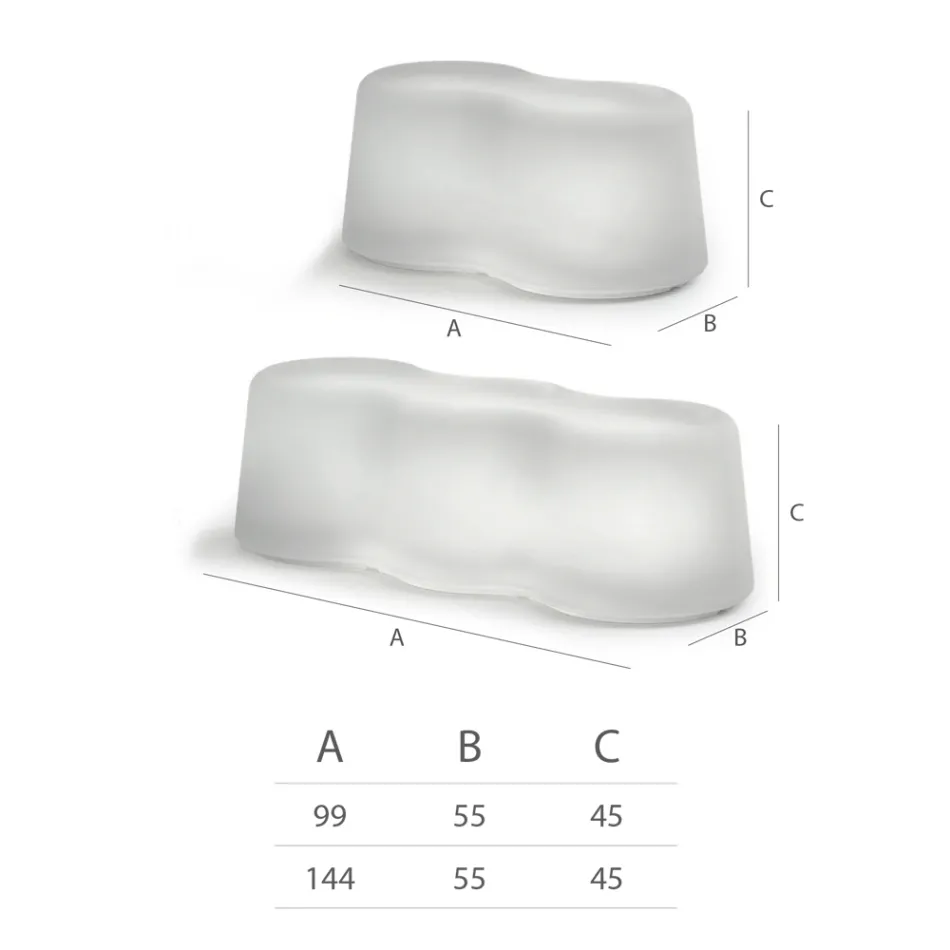 مقعد خارجي مموج من البولي إيثيلين صنع في إيطاليا - بريندا Viadurini