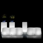 مقعد خارجي مموج مضيء مصنوع من البولي إيثيلين، صنع في إيطاليا - بريندا Viadurini