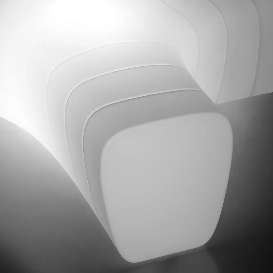 مقعد حديقة مضيء مصنوع من البولي إيثيلين مزود بإضاءة LED، صنع في إيطاليا - جالاتيا Viadurini