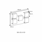 لوحة حائط من خشب الجوز كاناليتو وأرفف زجاجية بمقاسين - ريحان Viadurini