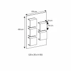 لوحة حائط من خشب الجوز كاناليتو وأرفف زجاجية بمقاسين - ريحان Viadurini