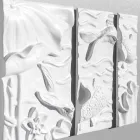 لوحة حائط مزخرفة بتصميم عصري من السيراميك الأبيض والرمادي - جيابوكو Viadurini