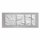 لوحة حائط مزخرفة بتصميم عصري من السيراميك الأبيض والرمادي - جيابوكو Viadurini