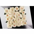 لوحة حائط مزخرفة من المعدن والورود البيضاء، صنع في إيطاليا - روزينا Viadurini