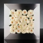 لوحة حائط مزخرفة من المعدن والورود البيضاء، صنع في إيطاليا - روزينا Viadurini