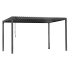 برجولة ألومنيوم أنثراسايت بسقف قابل للتعديل - فيتا Viadurini