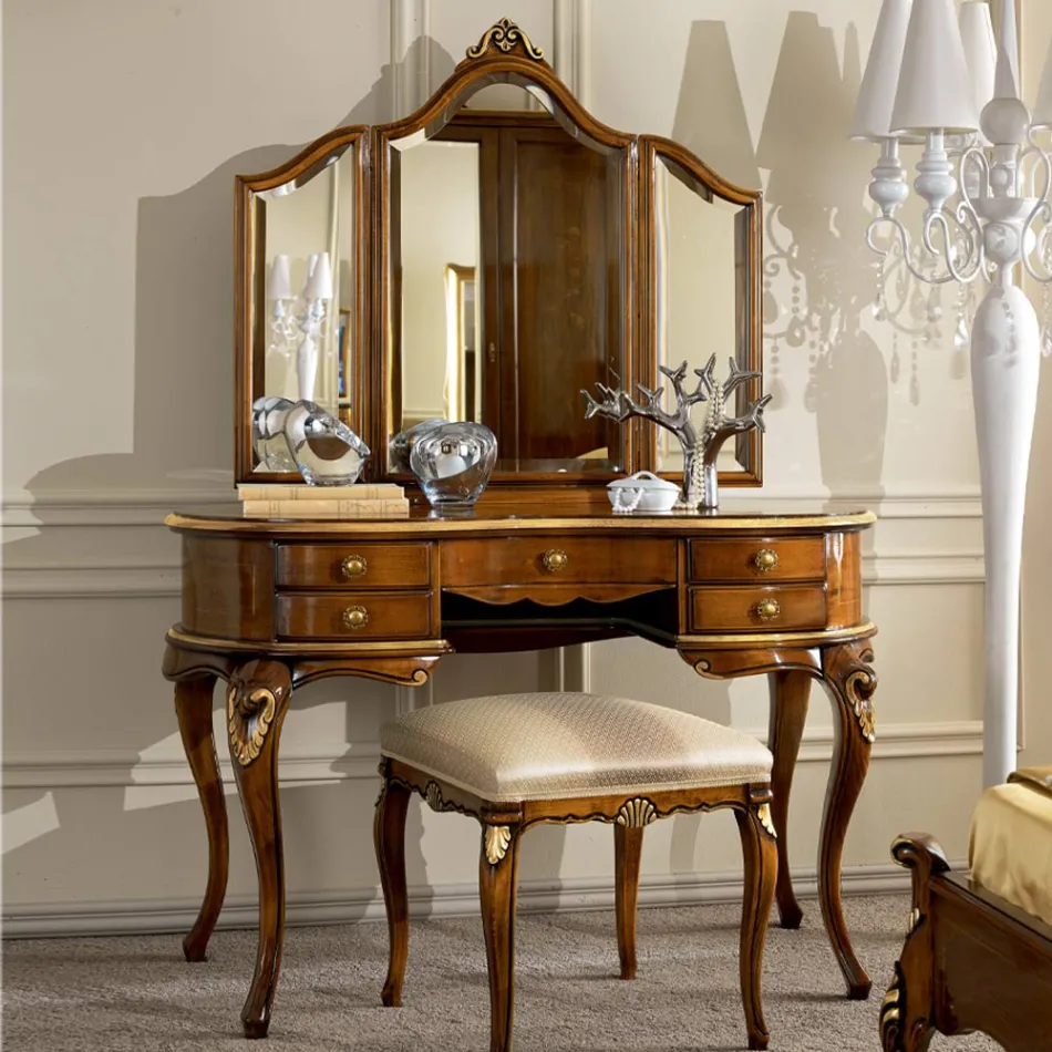 مشط مكياج خشبي كلاسيكي مع مرآة - صنع في إيطاليا - كامبريدج Viadurini