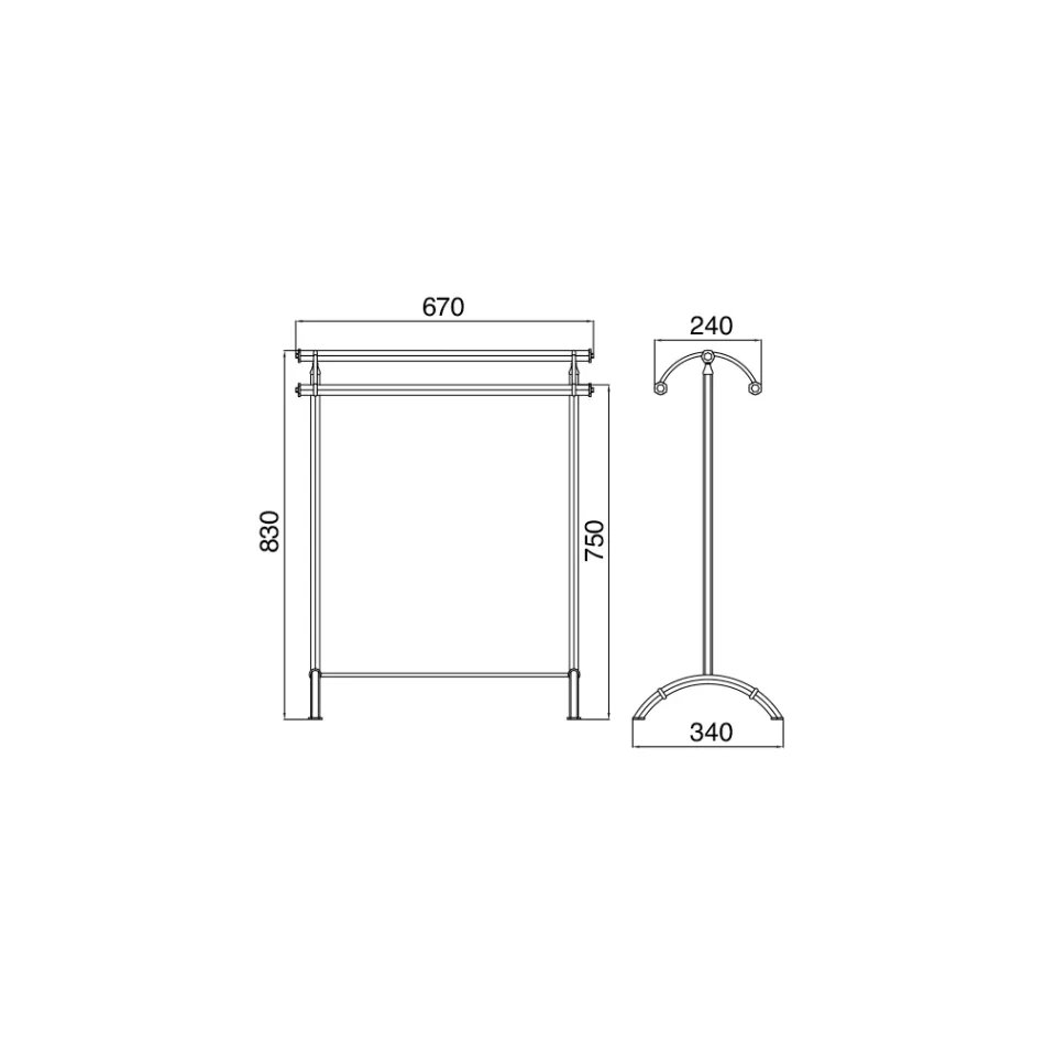 حامل مناشف حمام عتيق من النحاس الإيطالي - أريستيد Viadurini