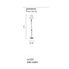 مصباح أرضي إيطالي كلاسيكي مصنوع يدويًا من الزجاج والمعدن مع غطاء مصباح - أوليفر Viadurini