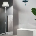 مصباح أرضي كلاسيكي مصنوع يدويًا من زجاج ريغاتون ومعدن ذهبي - فييفول Viadurini