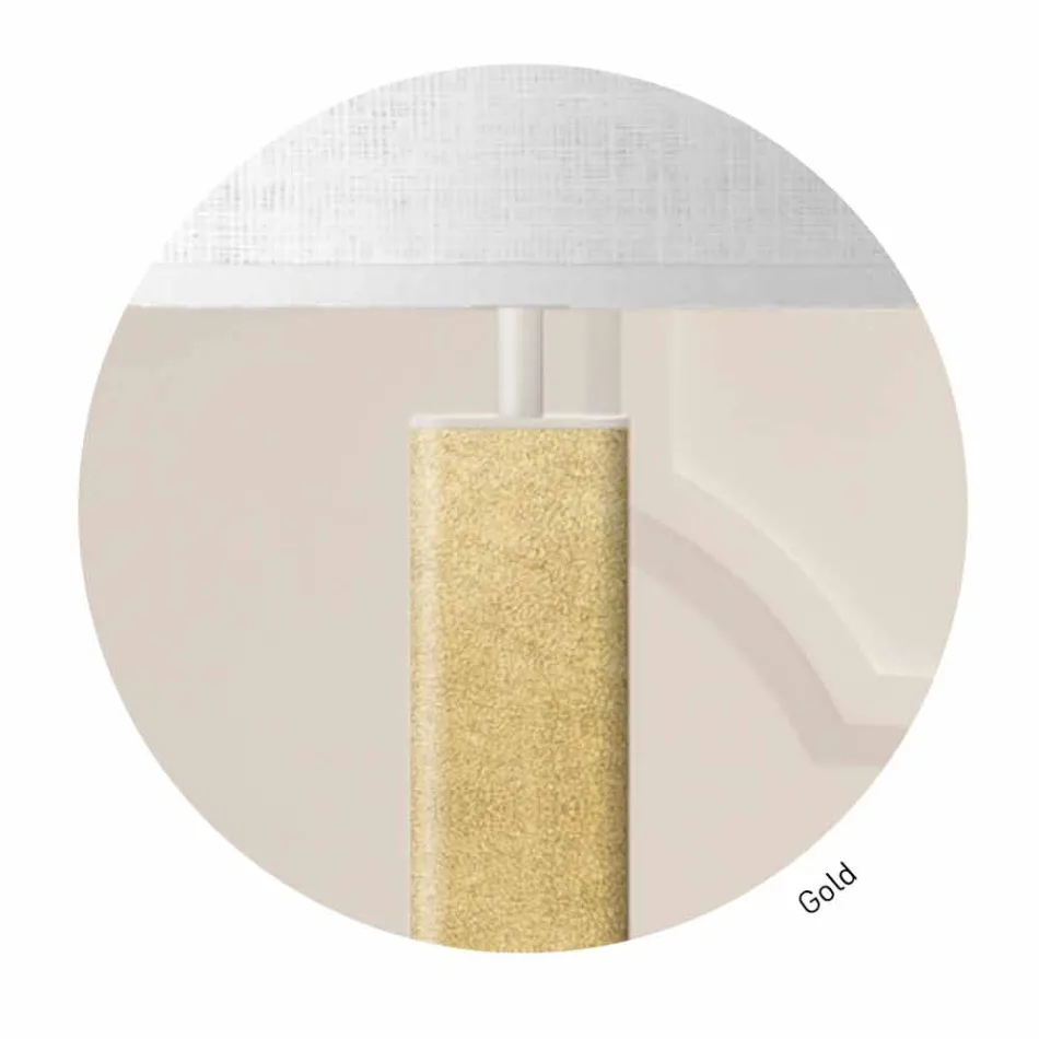 مصباح أرضي بتصميم عصري مصنوع من المعدن مع غطاء قماشي مصنوع في إيطاليا - Jump Viadurini