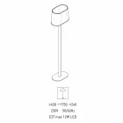 مصباح أرضي بتصميم عصري مصنوع من المعدن مع غطاء قماشي مصنوع في إيطاليا - Jump Viadurini