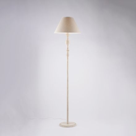 مصباح أرضي وغطاء مصباح من الخشب والحديد، صنع في إيطاليا، للديكور الداخلي - توسكانا Viadurini