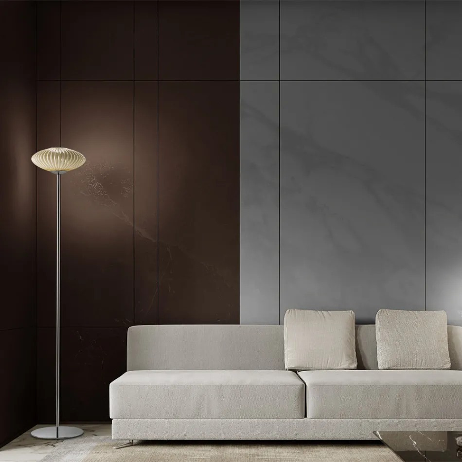 مصباح أرضي من الزجاج الفينيسي المضلع والمنفوخ يدويًا - دافني Viadurini