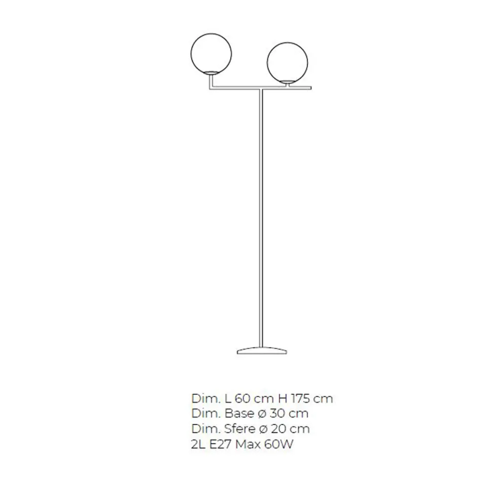 مصباح أرضي حديث من زجاج البندقية المنفوخ يدويًا - سنو Viadurini