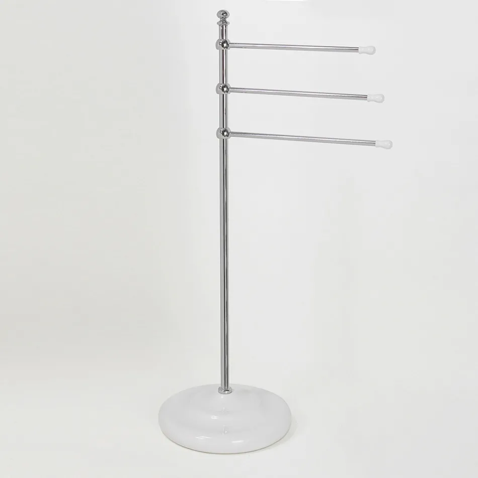 حامل مناشف عتيق بثلاثة أذرع من النحاس والسيراميك - ليون Viadurini