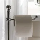 مصباح أرضي عتيق من تيرا مع حامل ورق وحامل فرشاة حمام من النحاس والسيراميك - كان Viadurini