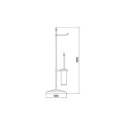 مصباح أرضي عتيق من تيرا مع حامل ورق وحامل فرشاة حمام من النحاس والسيراميك - كان Viadurini