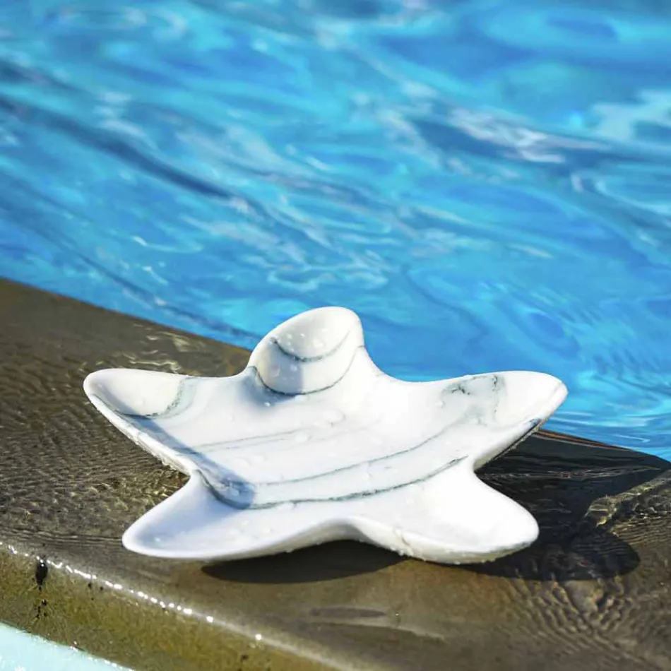 صحن رخامي حديث على شكل نجمة بحر، صنع في إيطاليا - تيتشيو Viadurini