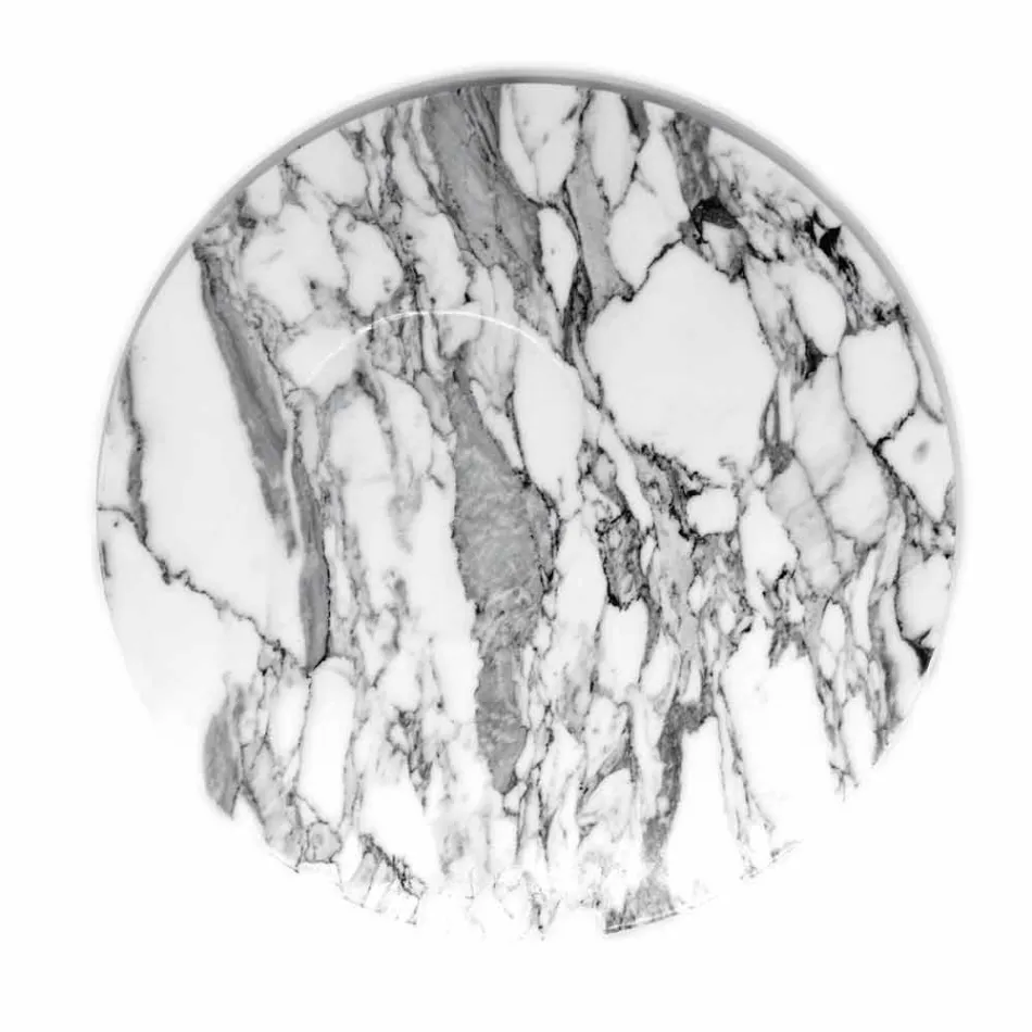 طبق تقديم دائري من رخام كارارا الأبيض صنع في إيطاليا - كاميل Viadurini