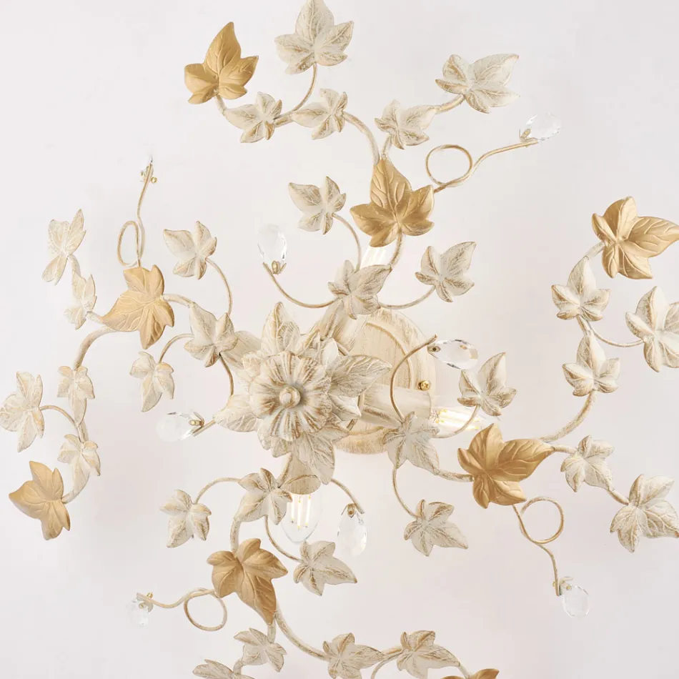 مصباح سقف معدني وكريستالي بستة أضواء، مناسب للديكورات الداخلية ذات الطابع الراقي - أوركيد Viadurini