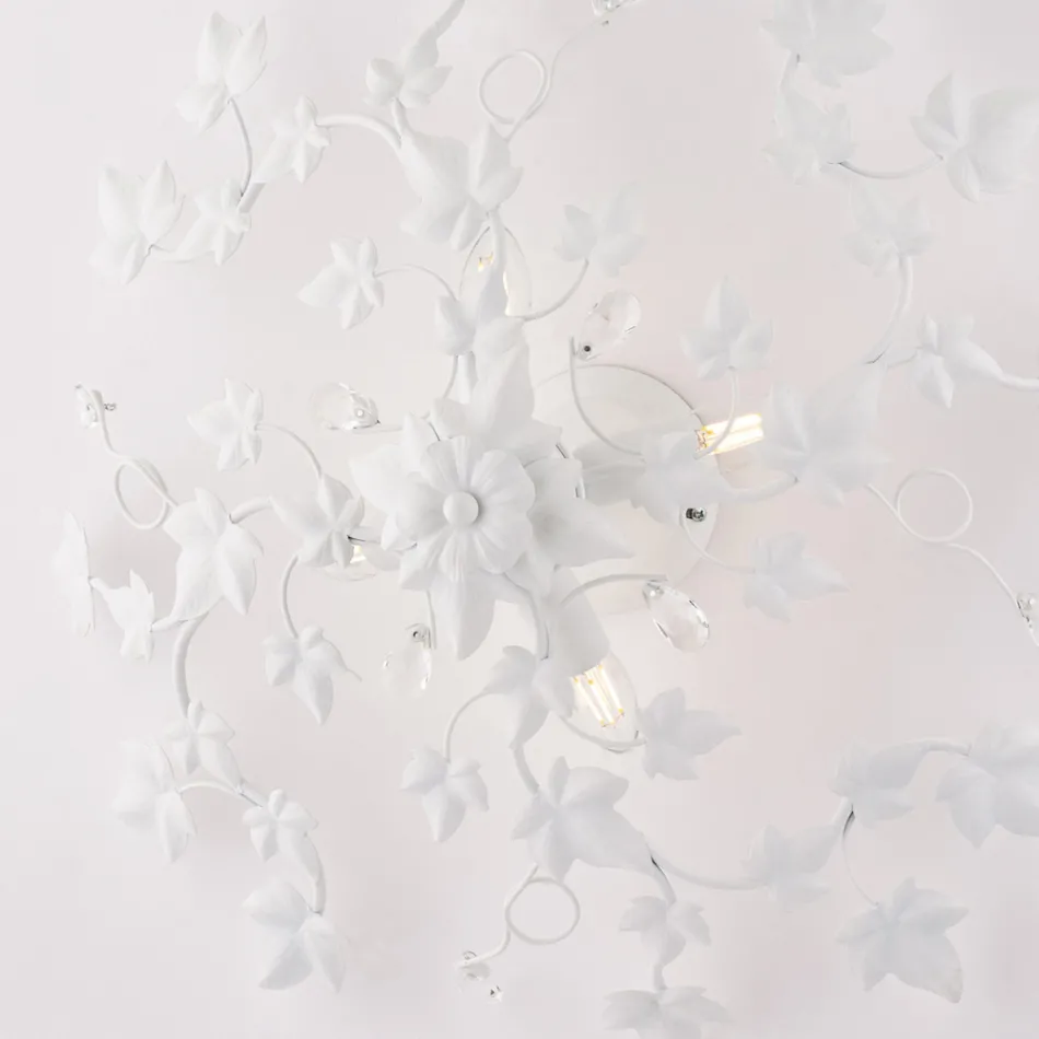 مصباح سقف معدني وكريستالي بستة أضواء، مناسب للديكورات الداخلية ذات الطابع الراقي - أوركيد Viadurini