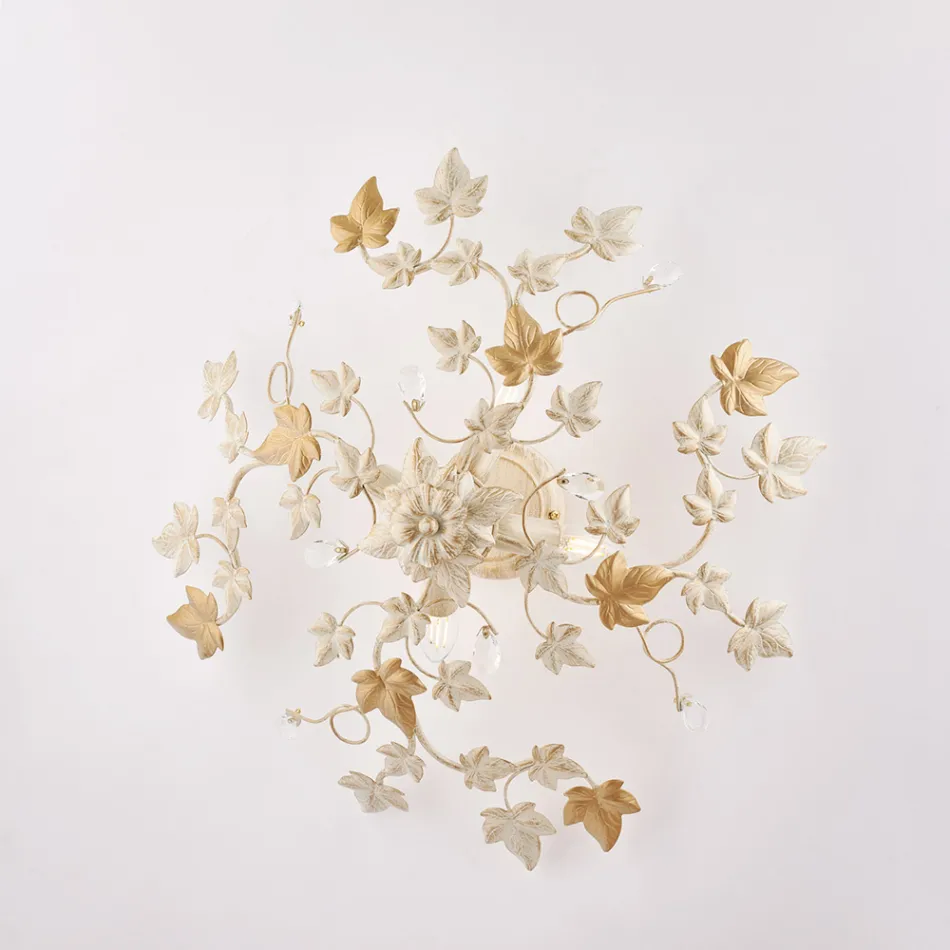 مصباح سقف معدني وكريستالي بستة أضواء، مناسب للديكورات الداخلية ذات الطابع الراقي - أوركيد Viadurini