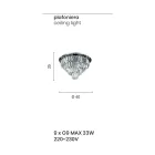 مصباح سقف كلاسيكي من المعدن الفضي وقلادات الكريستال - جيروم Viadurini