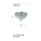 مصباح سقف كلاسيكي من المعدن الفضي وقلادات الكريستال - جيروم Viadurini