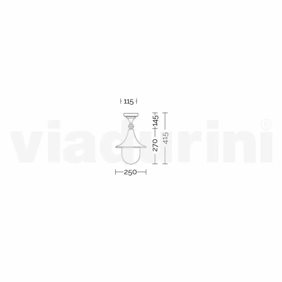 مصباح سقف للحديقة مصنوع من الألومنيوم المصبوب في إيطاليا، أنوسكا Viadurini